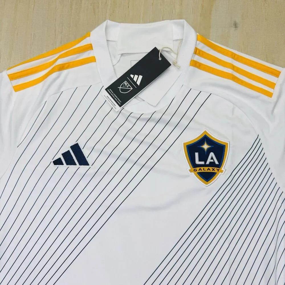 NEW LA Galaxy Adidas 24/25 Home Soccer Jersey White Mens Sz LG Slim Fit HZ6220